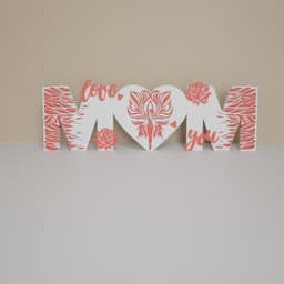MOM” Multi‑Color 3D Printed Decorative Lettering – AMS Edition 3d model