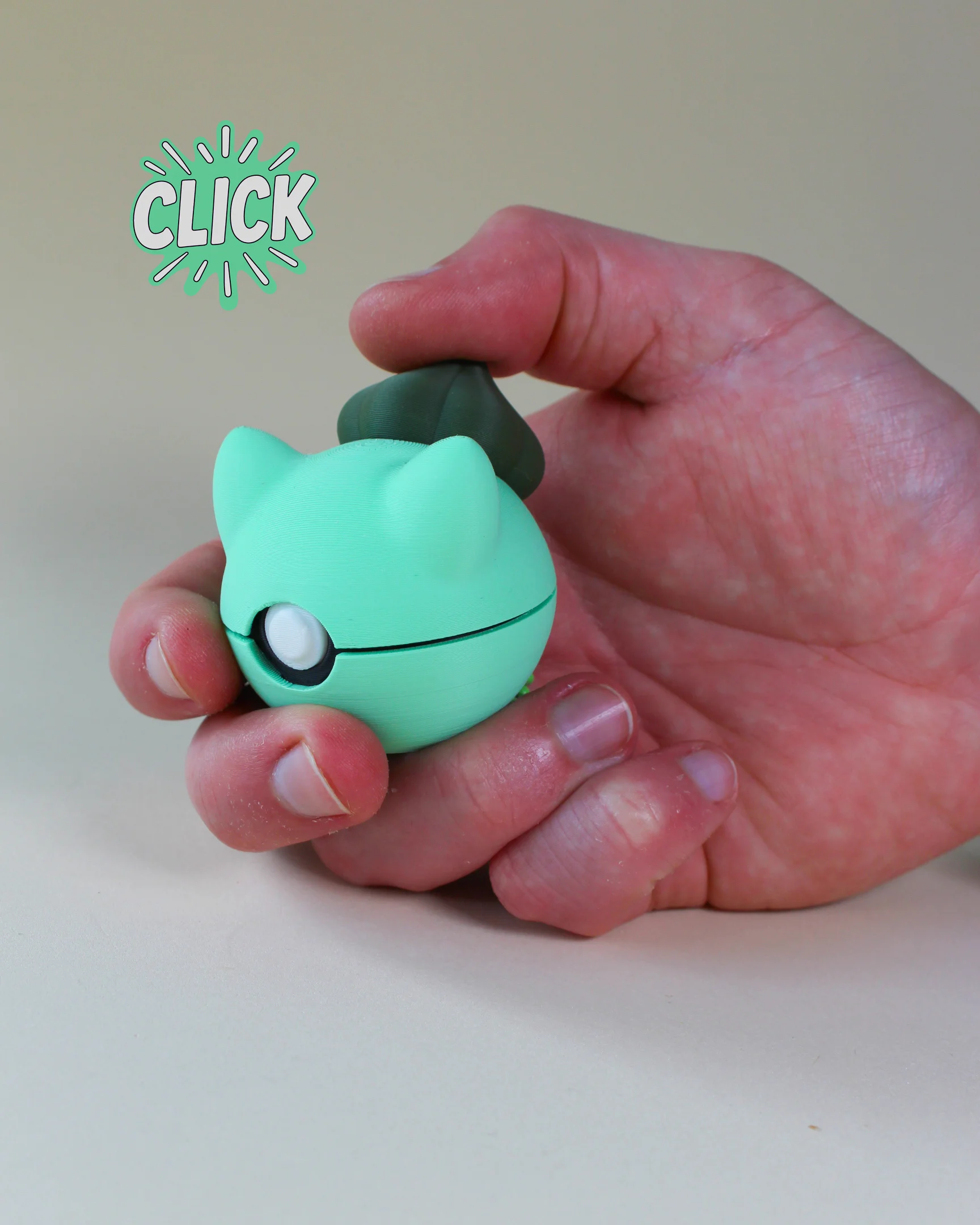 Bulbasaur Ball Fidget Clicker Kaychain 3d model