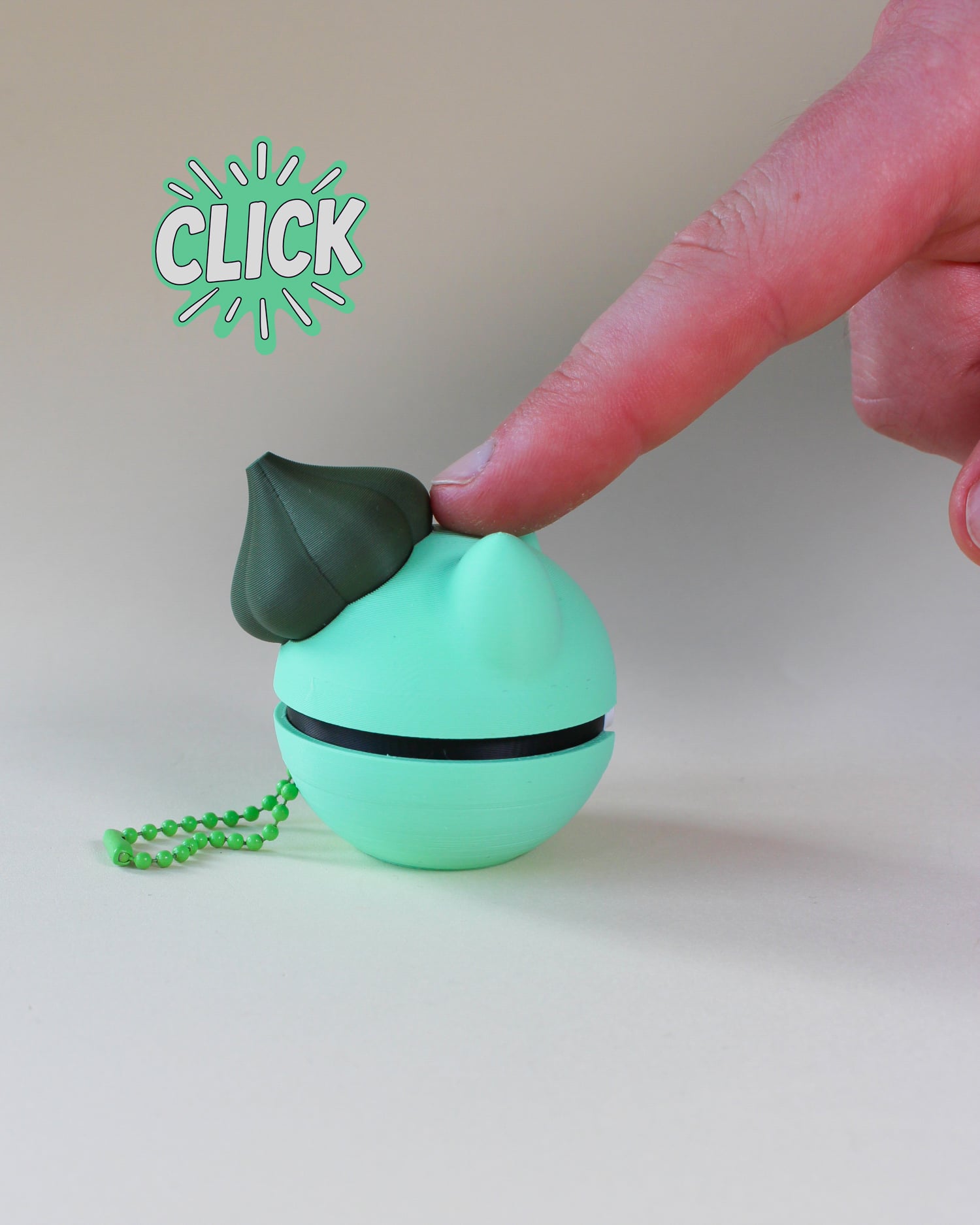 Bulbasaur Ball Fidget Clicker Kaychain 3d model