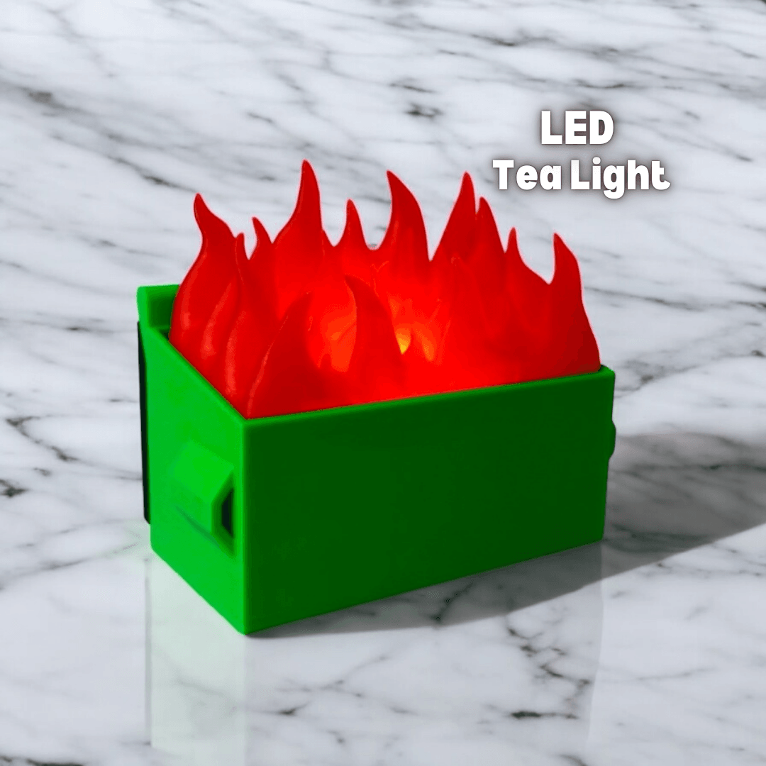 Dumpster Fire LED Tea Light 3d model