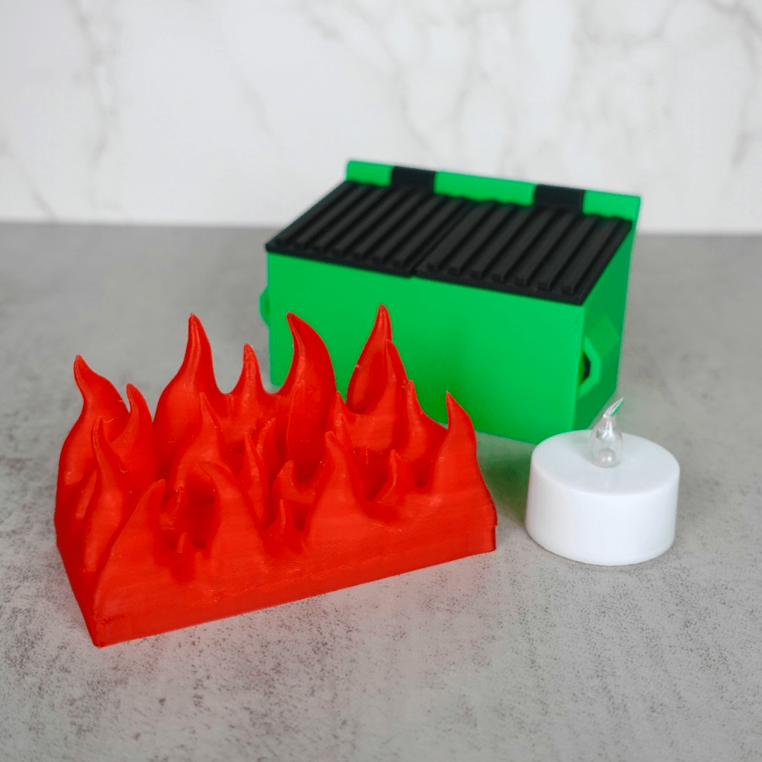 Dumpster Fire LED Tea Light 3d model