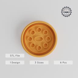 Paint Palette Shape Cutter & Stamp, Art Board Cookie Fondant Tool, Creative Painting Supplies Set, S/M/L Sizes, 6-Piece Collection PRODUCT_2936 3d model