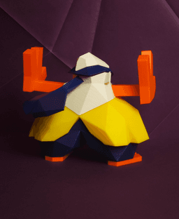 Hariyama Low Poly Pokemon 3d model