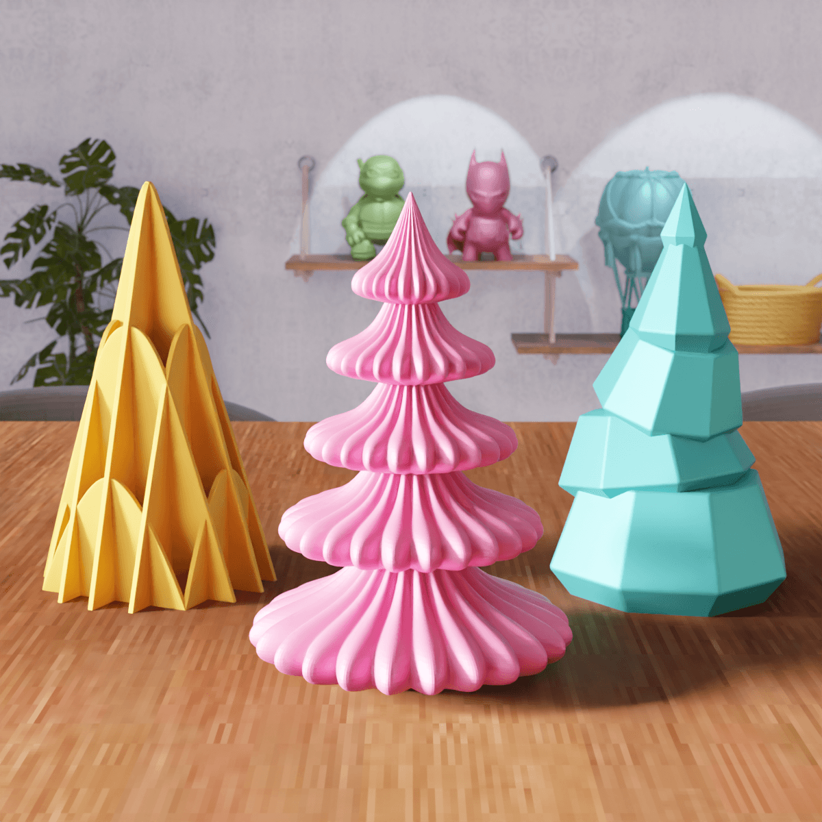Christmas Tree Set V5 - Minimal Pine Tree Collection 3d model