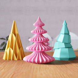 Christmas Tree Set V5 - Minimal Pine Tree Collection 3d model