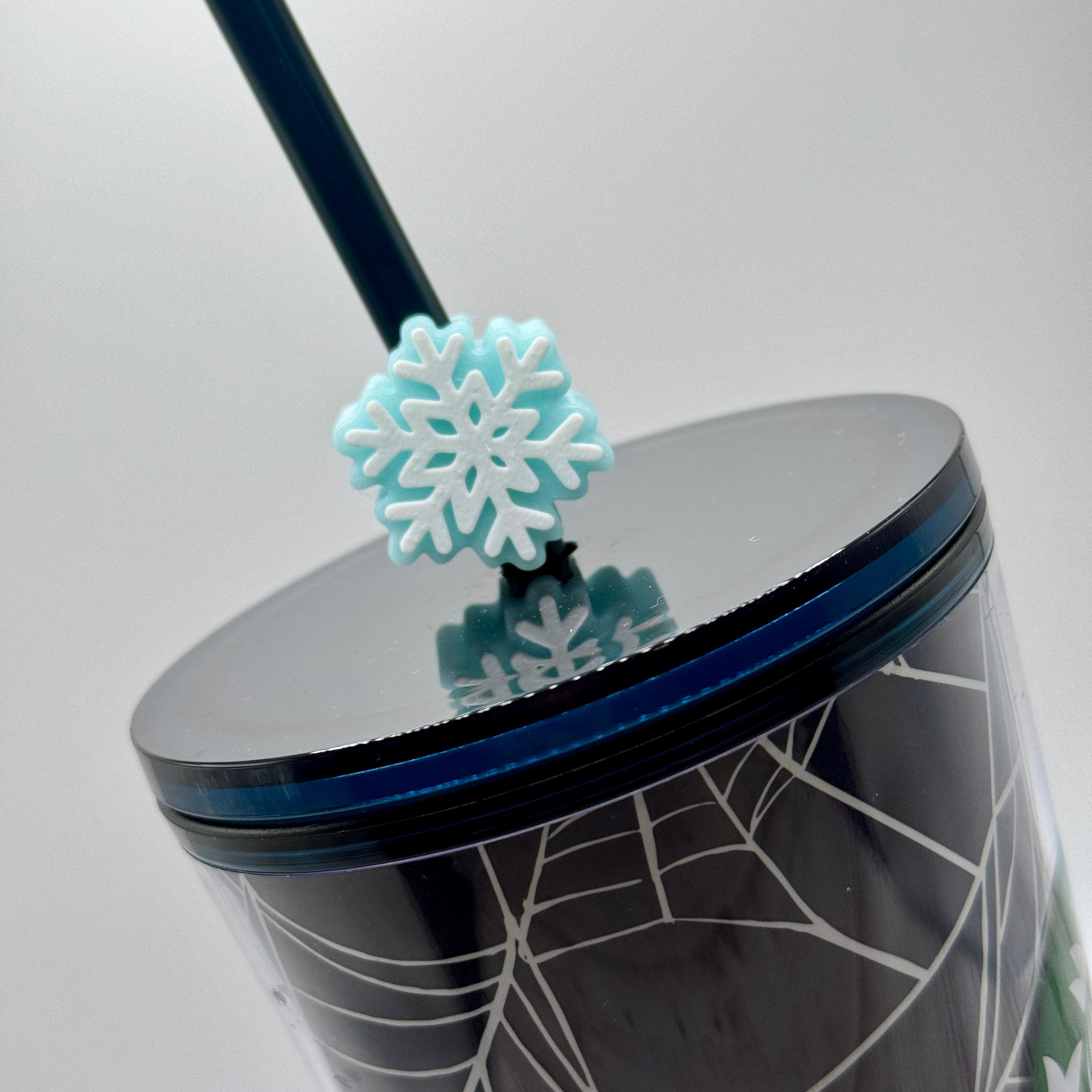 Snowflake Straw Topper 3d model