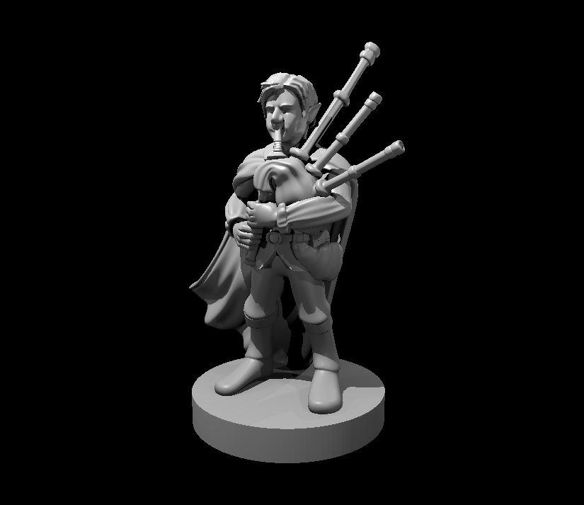 Gnome Male Bard with Bagpipes - Gnome Male Bard with Bagpipes - 3d model render - D&D - 3d model