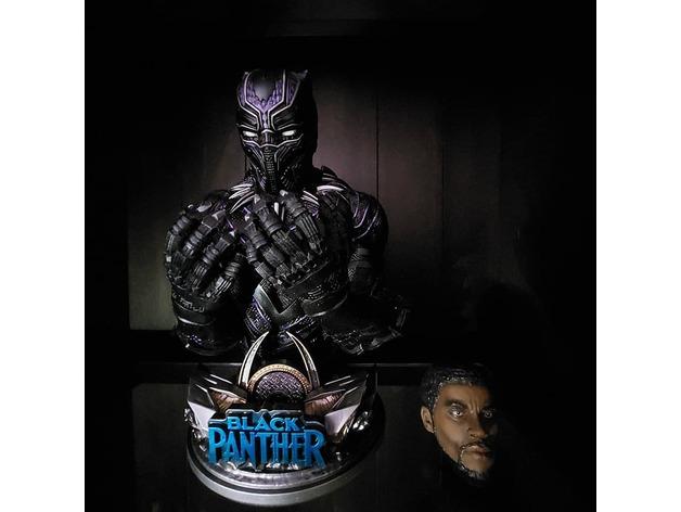WICKED MARVEL BLACK PANTHER BUST: TESTED AND READY FOR 3D PRINTING 3d model