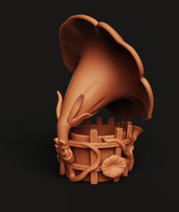 Flower Gramophone STL | Vintage Audio 3D Print | Floral Organizer 3d model