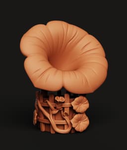 Flower Gramophone STL | Vintage Audio 3D Print | Floral Organizer 3d model