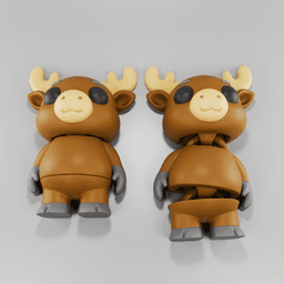 Flexy Moose Figurine + Keychain 3d model