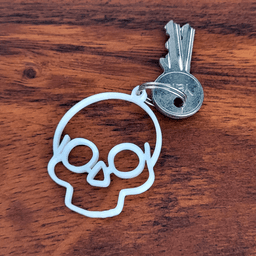 Skull Silhouette Keychain 3d model