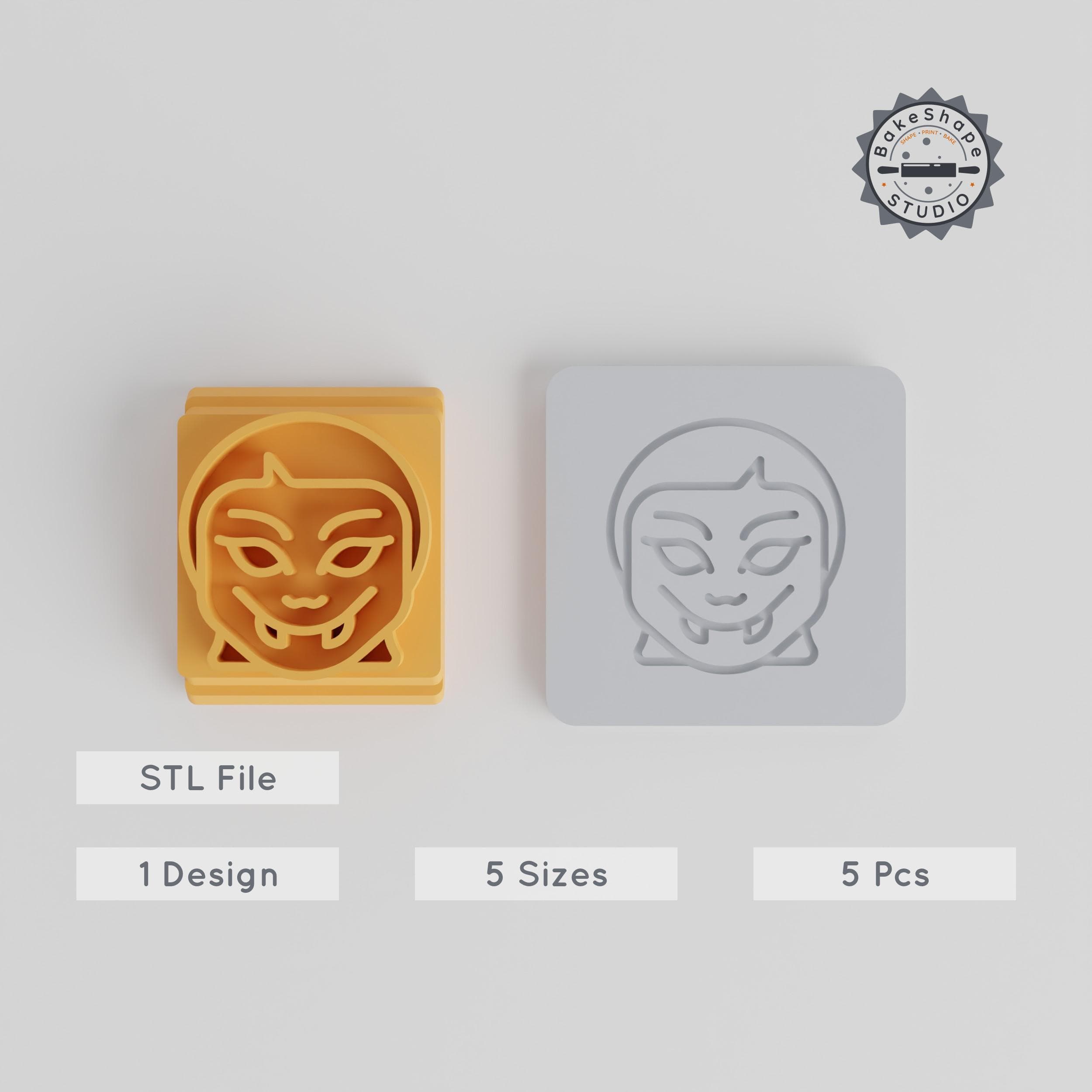 Vampire Girl Stamp Tile Set, 5 Sizes, Perfect for Clay, Cookies & Fondant, Halloween Gothic Design PRODUCT_1865 3d model