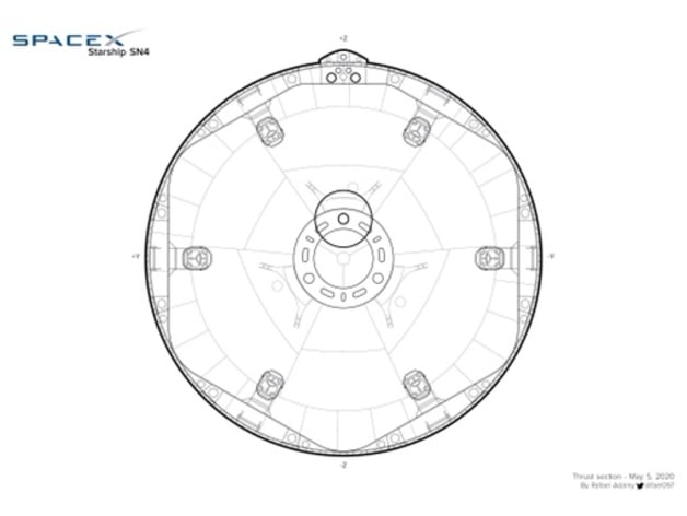 Starship SN5 engine bottom ring 3d model