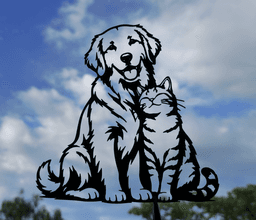 Dog and Cat Friendship Wall Art.stl 3d model
