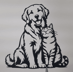 Dog and Cat Friendship Wall Art.stl 3d model