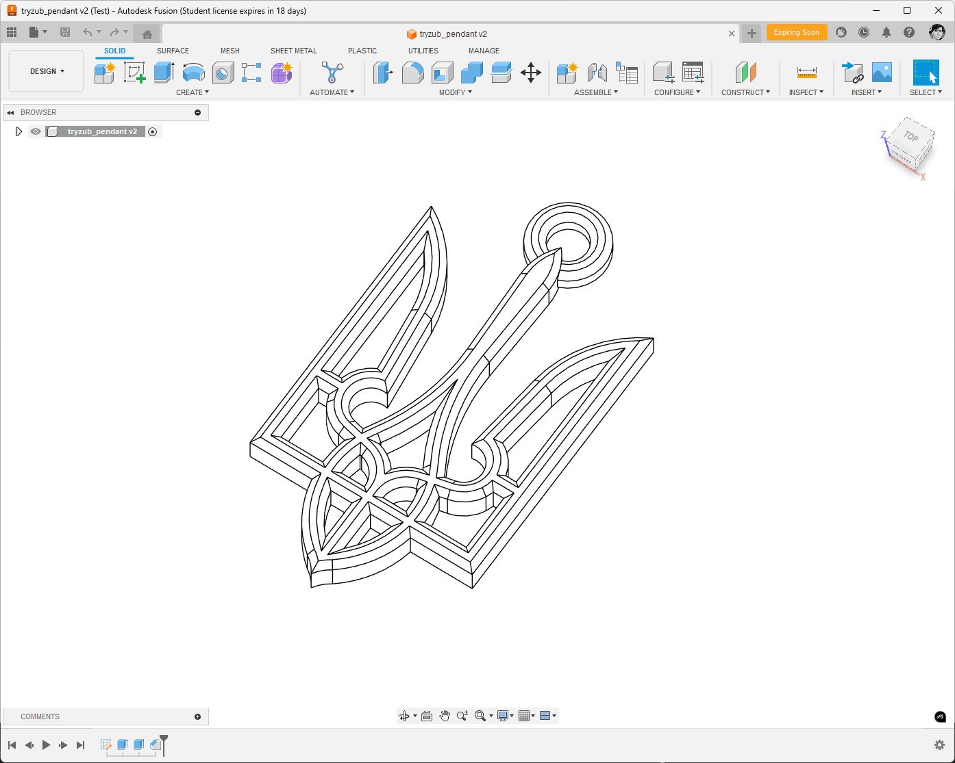 Tryzub pendant 3d model