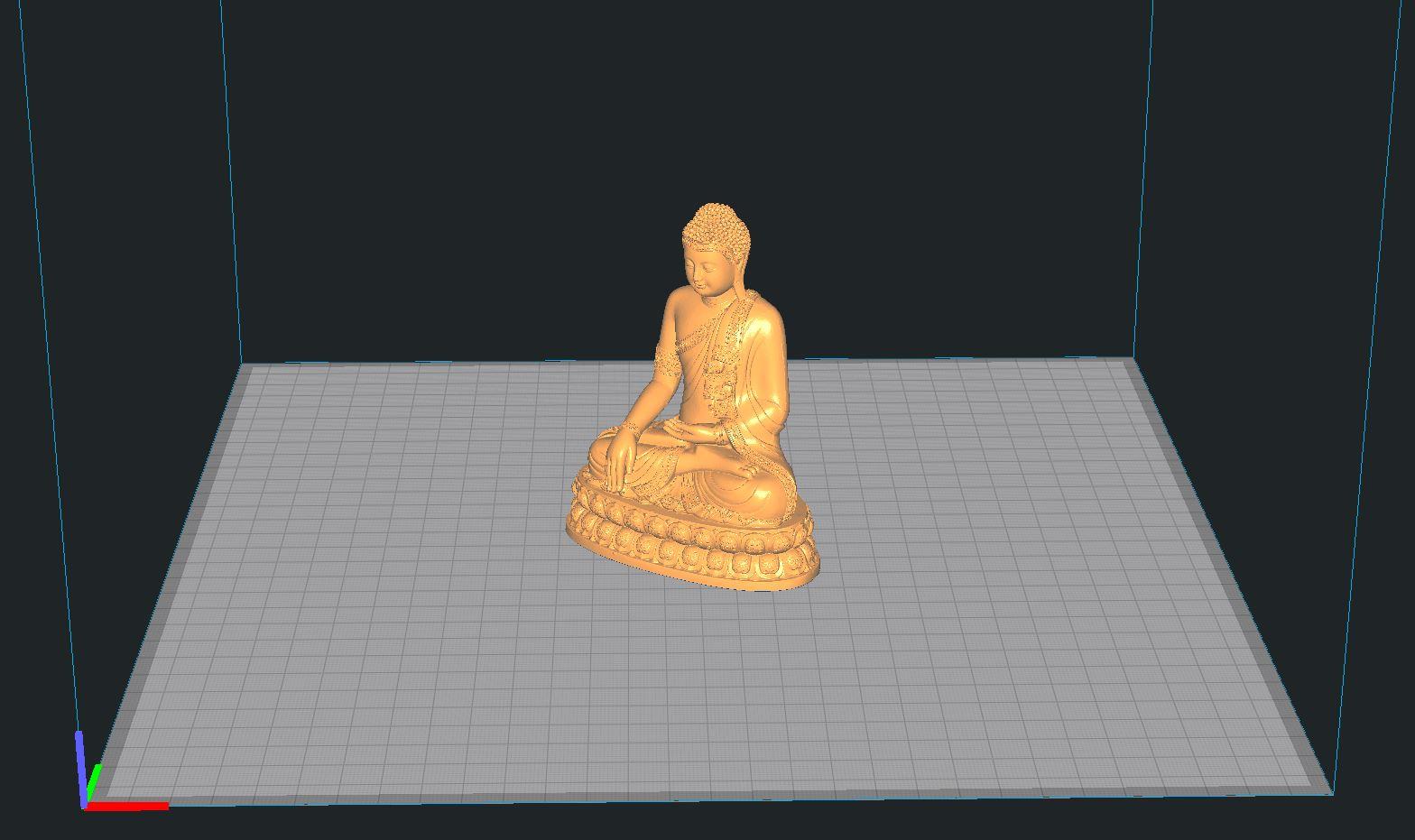 Thai Buddha + Low Poly + Flat Bottom Repaired Mesh 3d model