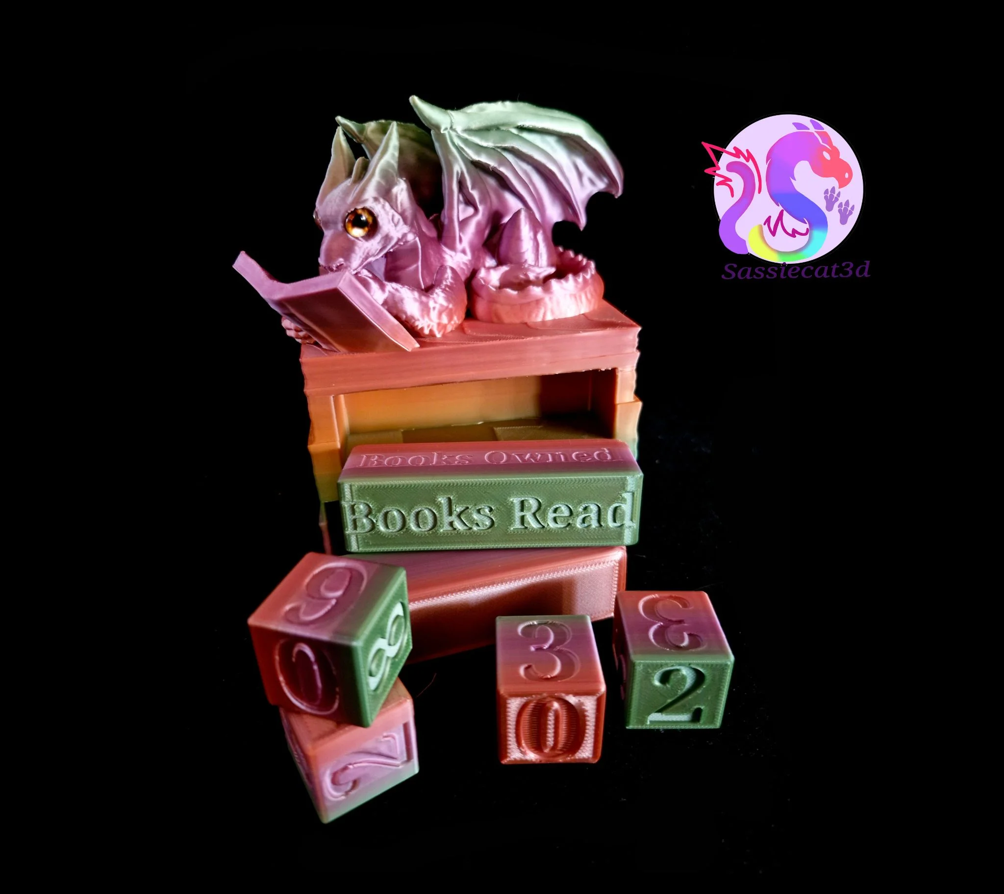 Reading Dragon Book Counter (Personal Use) 3d model