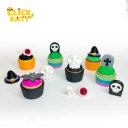 Halloween Cupcake - Clicker Fidget Toy Keychain 3d model