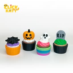 Halloween Cupcake - Clicker Fidget Toy Keychain 3d model