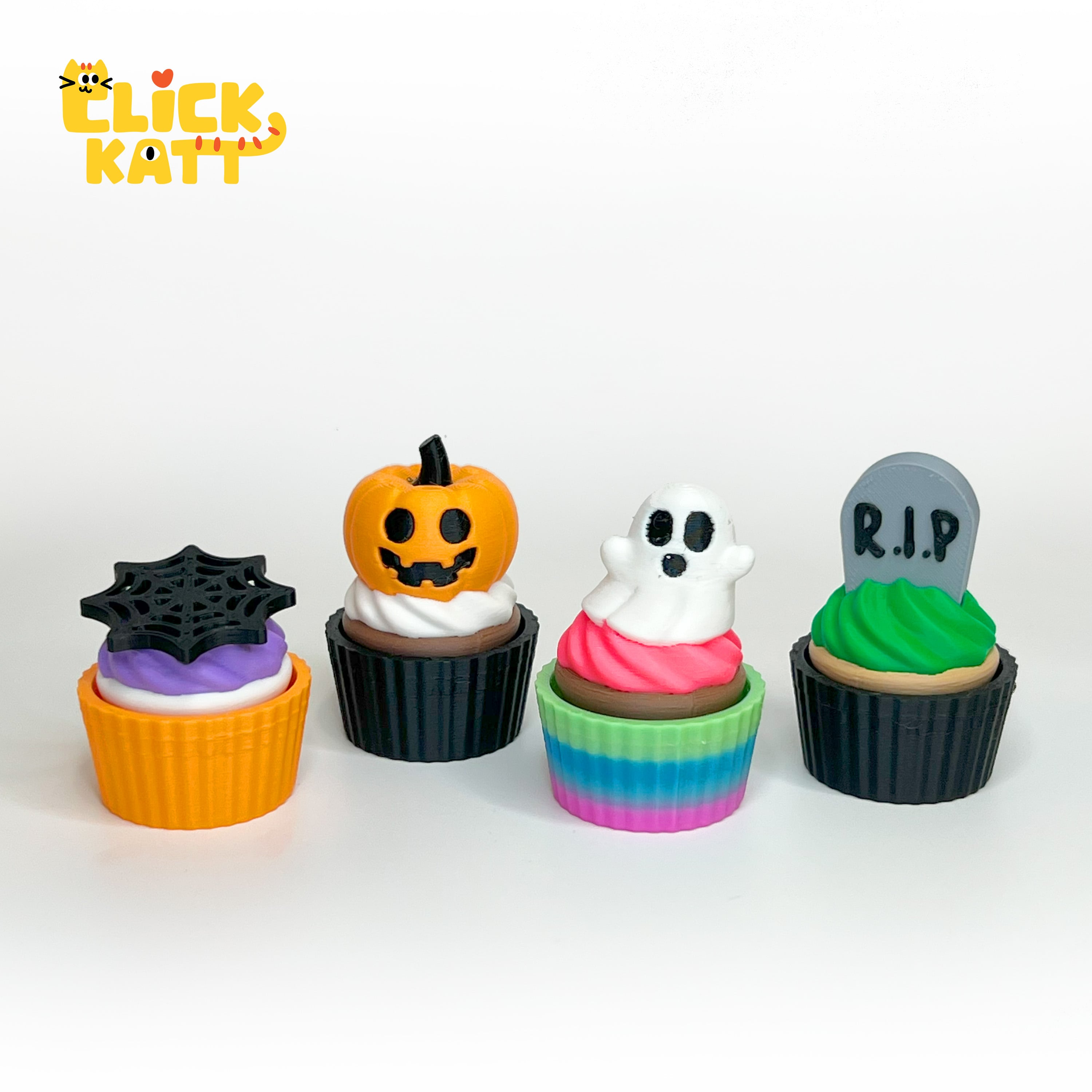 Halloween Cupcake - Clicker Fidget Toy Keychain 3d model