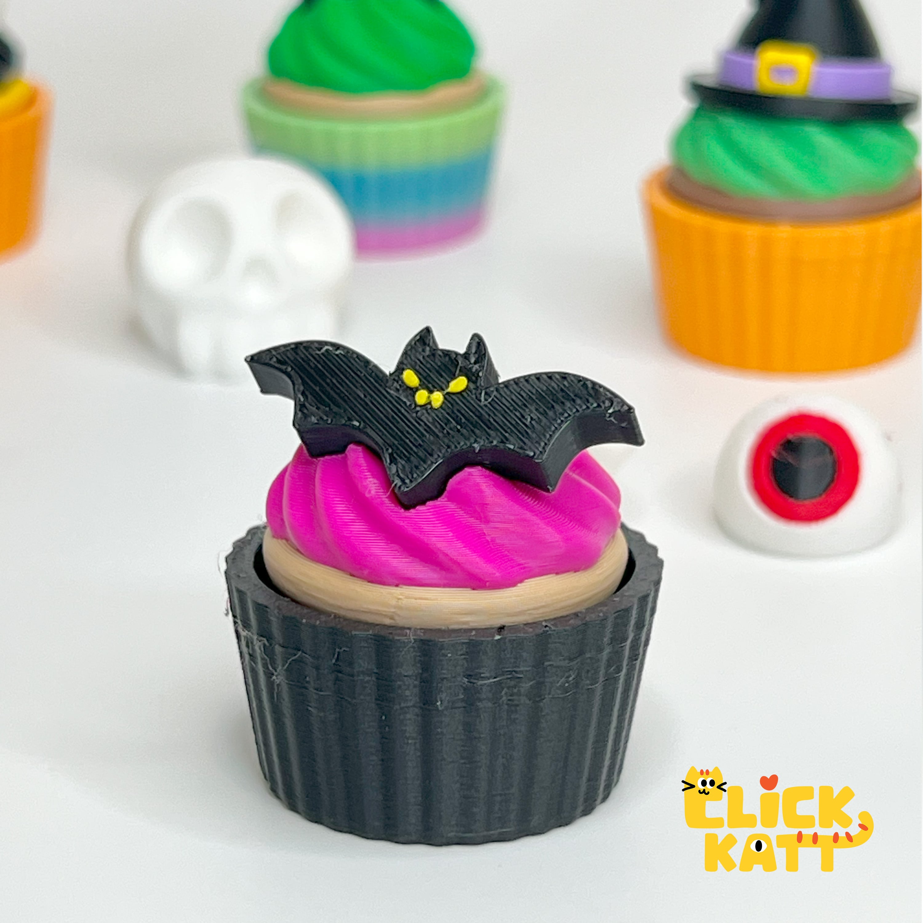 Halloween Cupcake - Clicker Fidget Toy Keychain 3d model