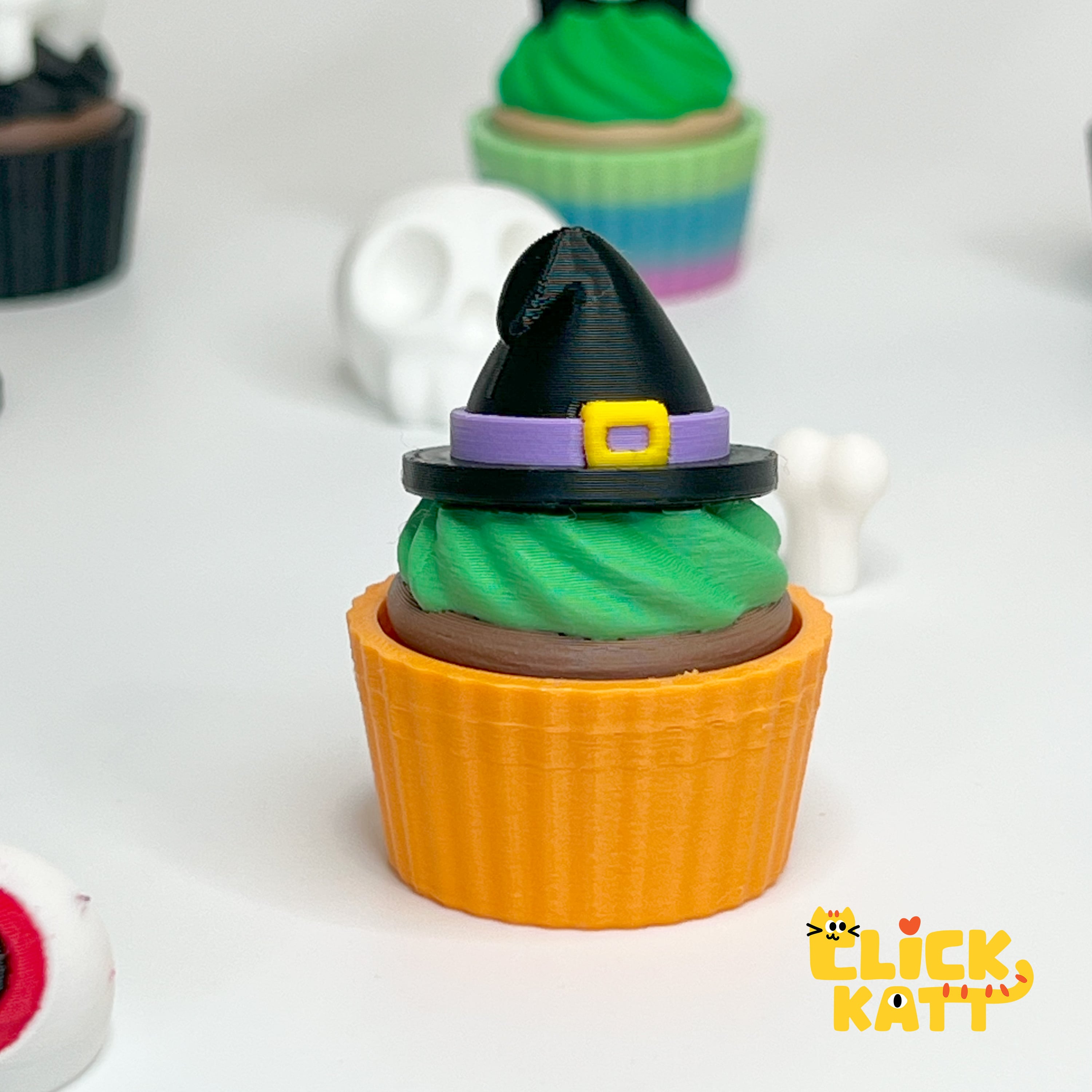 Halloween Cupcake - Clicker Fidget Toy Keychain 3d model