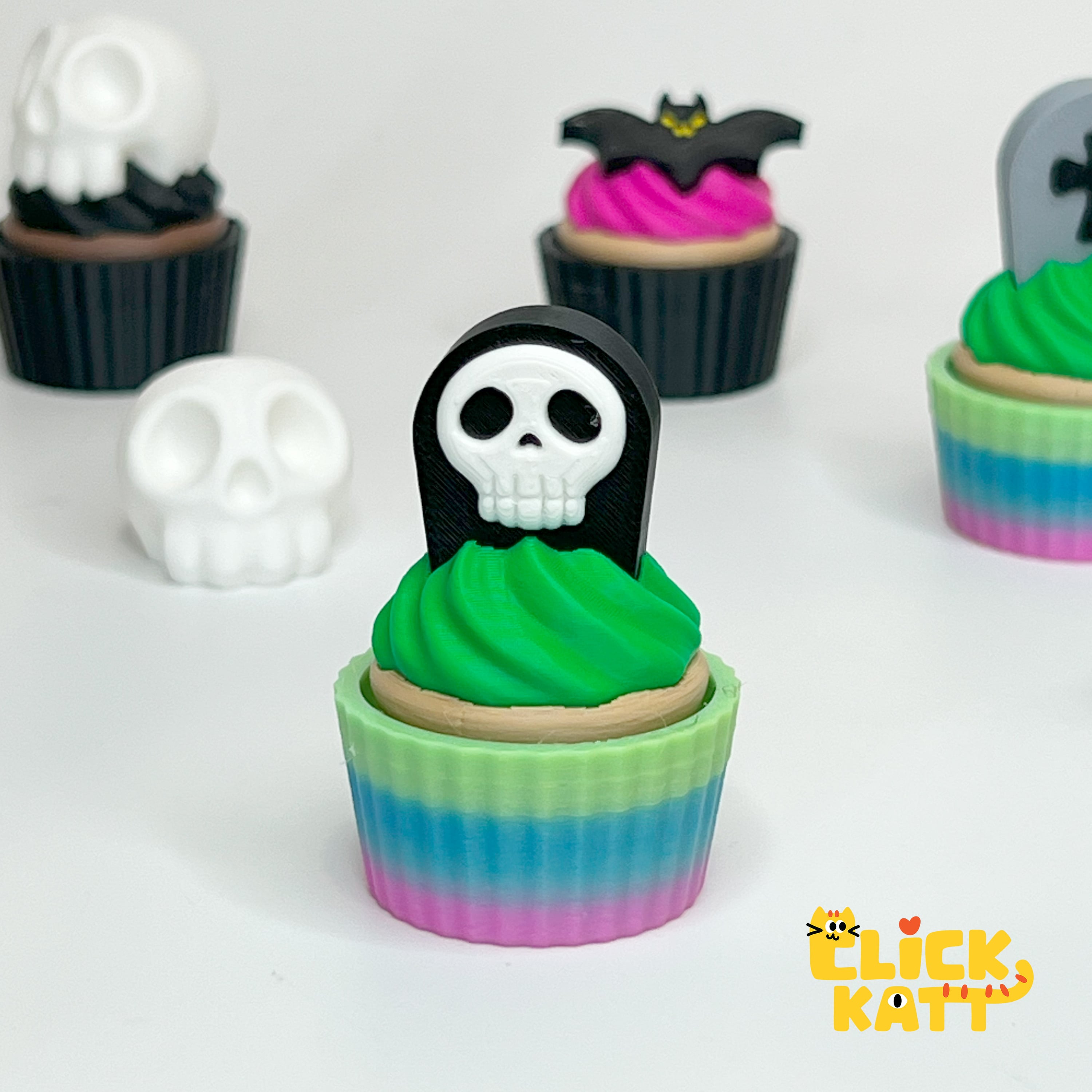 Halloween Cupcake - Clicker Fidget Toy Keychain 3d model