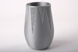 Silver Geometric Vase - Modern Textured Decor 3d model