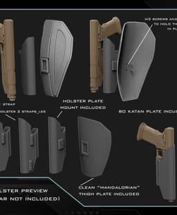 Westar holster / Thigh plate 3d model