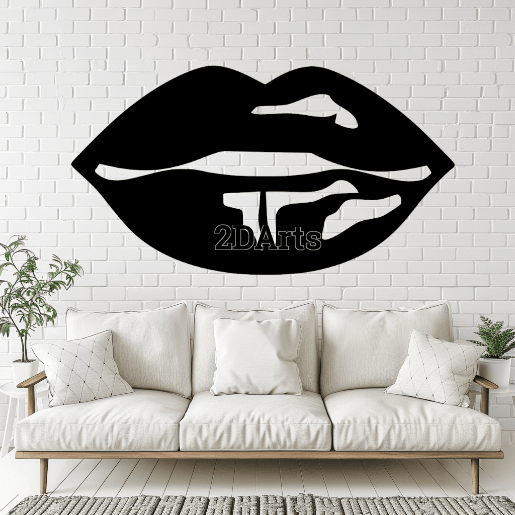 Lips 2D Wall Art/Window Art - Digital STL & SVG File for 3D Printing or Laser Cutting 3d model