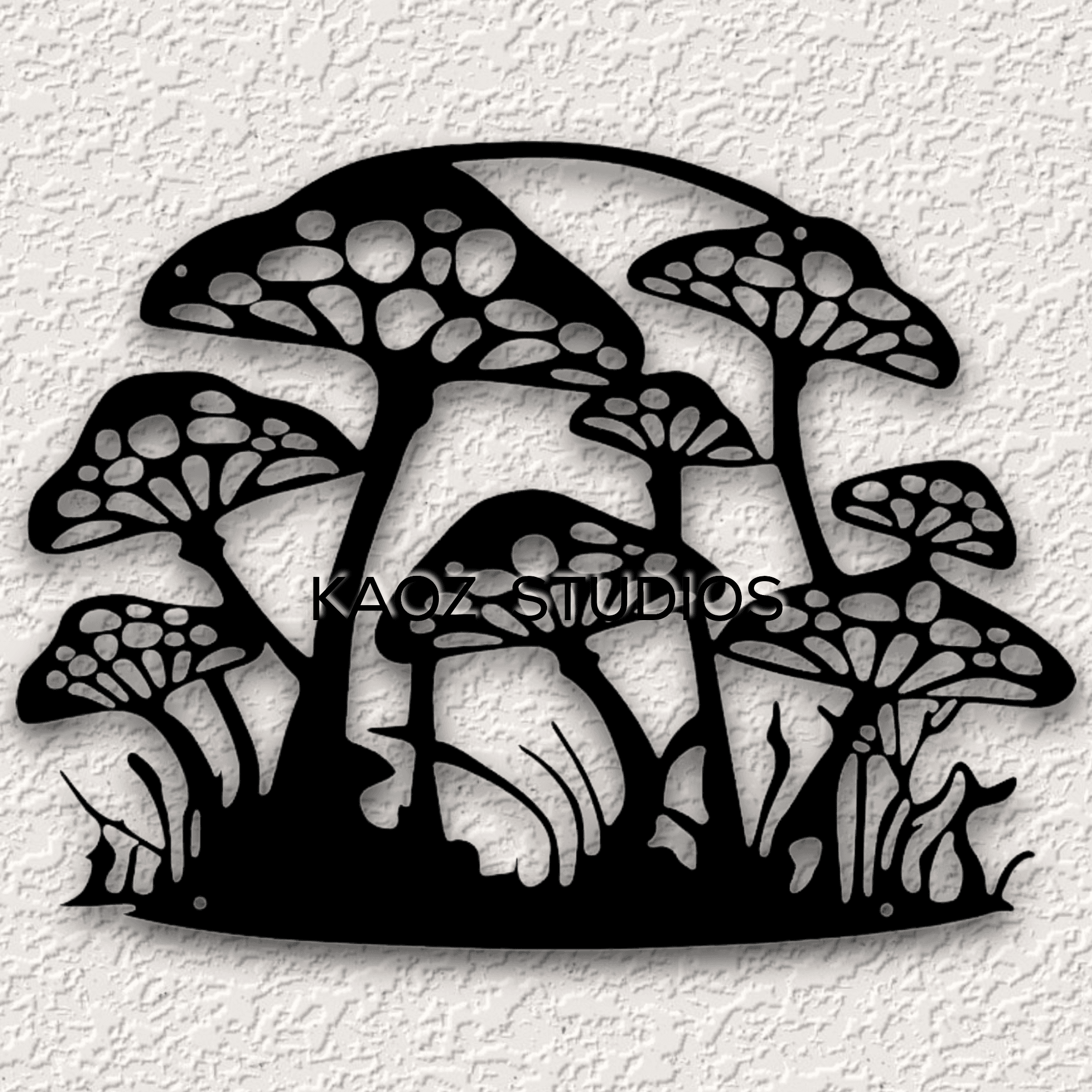 mushroom garden wall art fantasy wall decor forest mushrooms decoration 3d model