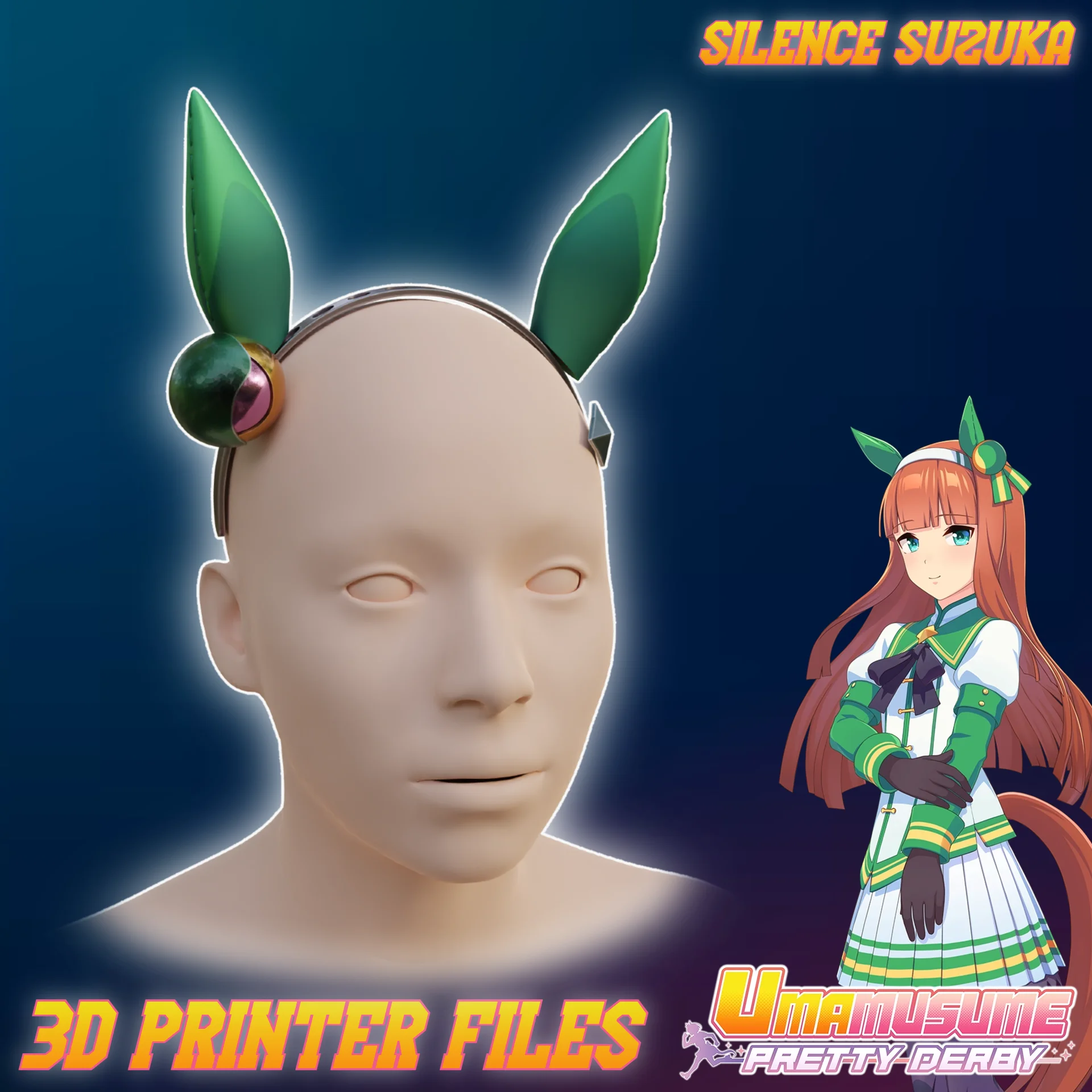 Silence Suzuka Cosplay Ears and Head Accessories Umamusume: Pretty Derby 3d model