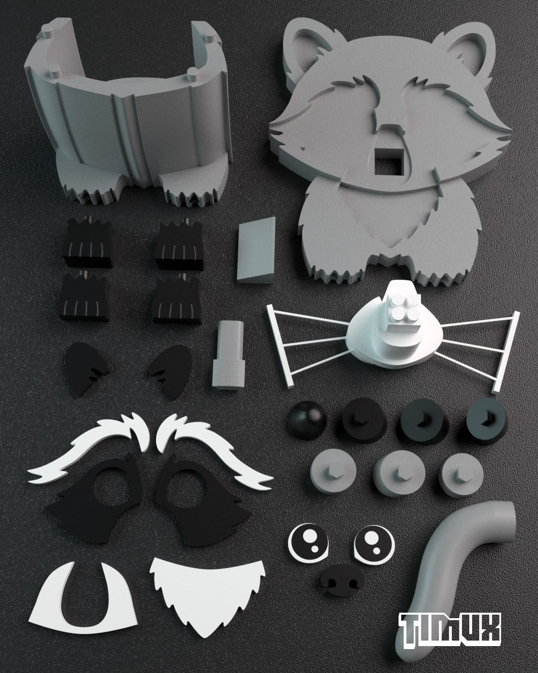 RACOON GLASSES HOLDER 3d model