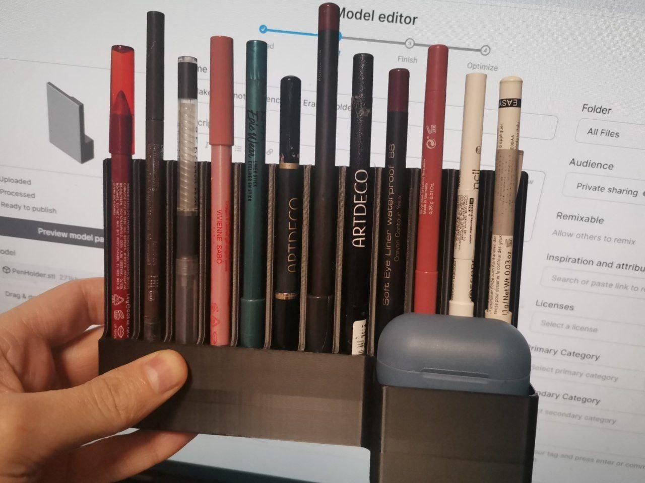 MakeUp: Another Pencil and Eraser holder 3d model
