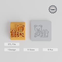 5-Piece Stamp Tile Set, 5 Motif Sizes, Ideal for Clay & Cookies, Holiday Gift Theme, Perfect for Festive Crafting PRODUCT_3878 3d model