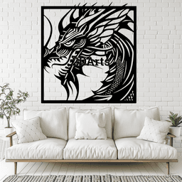 Dragon Head 2D Wall Art/Window Art - Digital STL & SVG File 3d model