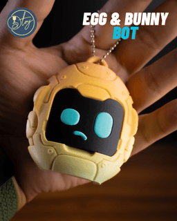 TRANSFORMING EGG-BOT & BUNNY-BOT WITH MODULAR STORAGE CASE 3d model