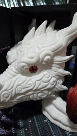 Bambu White PLA. Came out great. Supports can be a bit of a pain to remove. 3d model