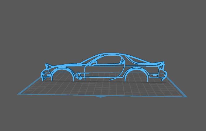 Mazda - RX-7 Wall Art 3d model