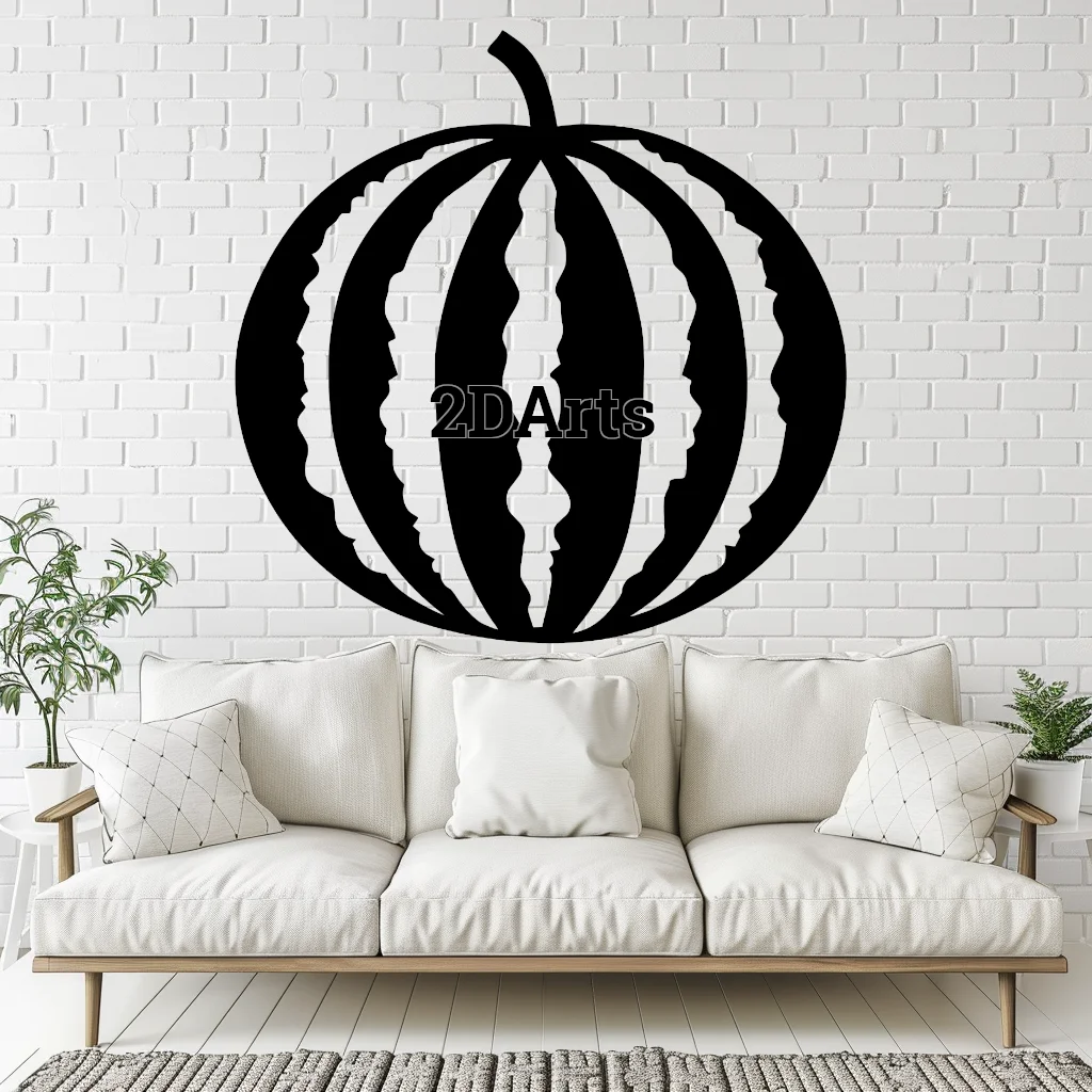 Watermelon 2D Wall Art/Window Art - Digital STL & SVG Files for 3D Printing and Laser Cutting 3d model