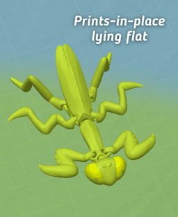 Mighty Mantis Articulated Fidget Praying Mantis - Keychain - Ludo 3D Printed Flexi 3d model