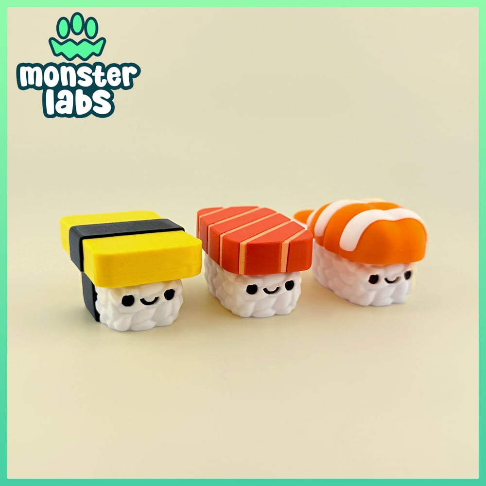 Nigiri Sushi Fidget Clicker Keychain Bundle 3d model