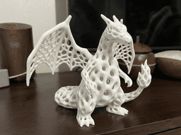 Voronoi Charizard: Organic Hollow Statue 3d model