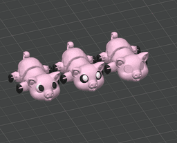 Pig Flexi Figure - Farm Flexi Pack Part 2 - Keychain, No Supports 3D Print STL/3MF 3d model