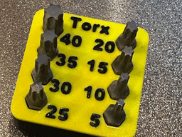 Gridfinity 1x1 Hex Bit Holder-Torx-v2.3mf 3d model