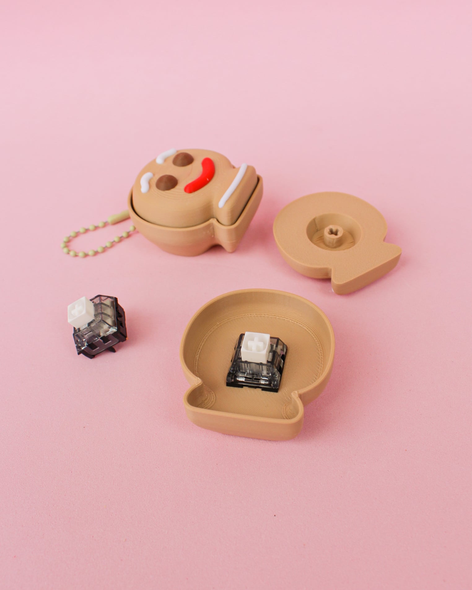 Gingerbread Clicker Keychain β 3D Fidget Toy 3d model