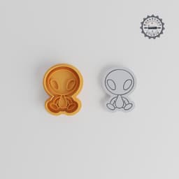 Alien & Space Creature Cutter Stamp Set, Cookie & Fondant Shapes, Small Medium Large, Extraterrestrial Design PRODUCT_1022 3d model