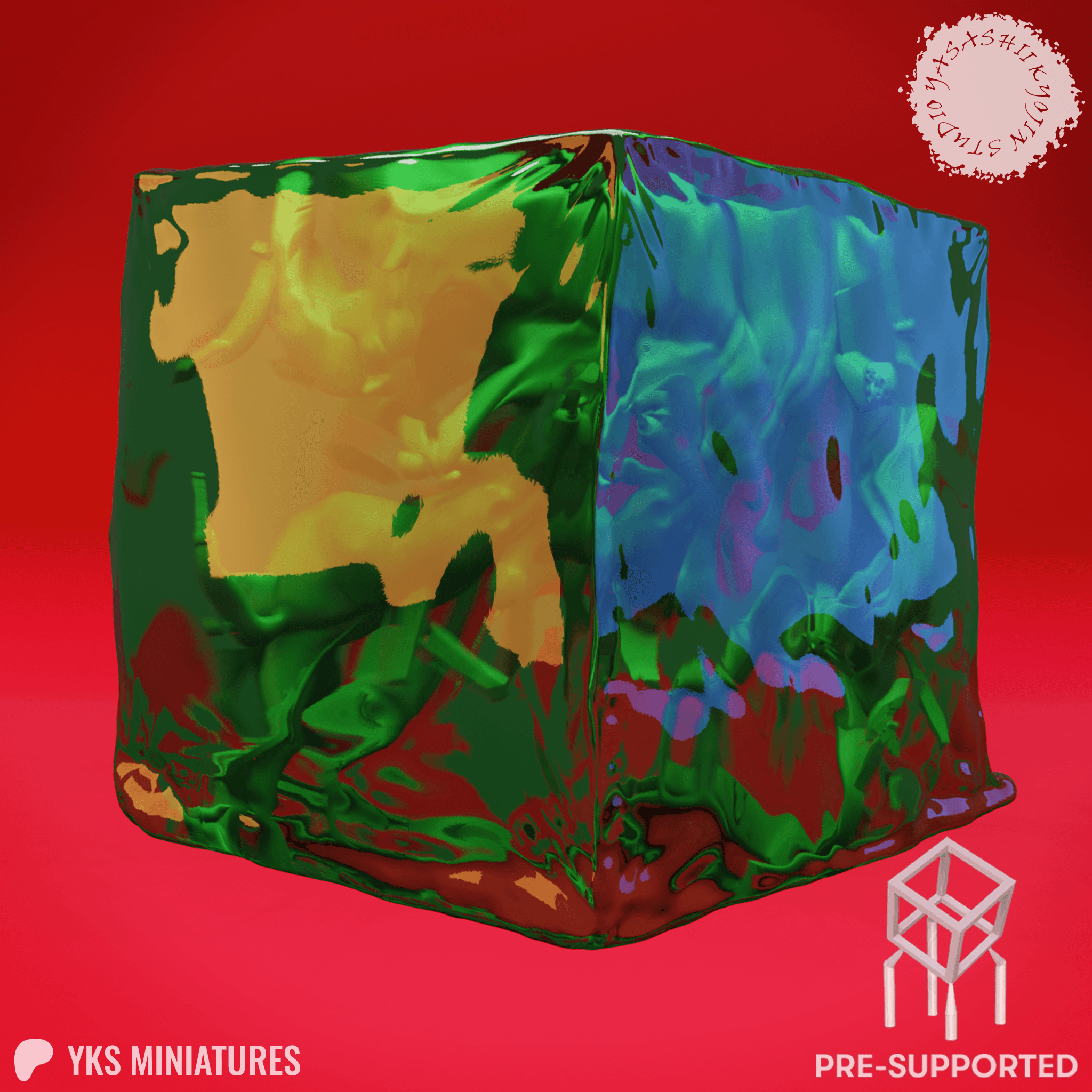 Gelatinous Cube - Tabletop Miniature (Pre-Supported) 3d model